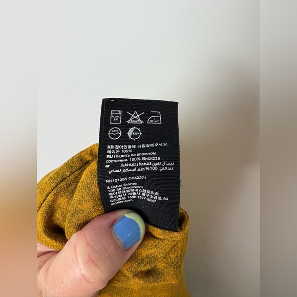 & Other Stories Graphic Animal Print Draped Midi Skirt in Black - Picture 9 of 9